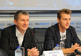 Юрий Аксюта и Алексей Воробьев на пресс-конференции Евровидения 2011