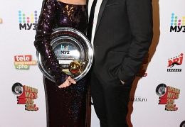 Полина Гагарина с мужем на Премии Муз-ТВ 2016