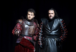 0466 Michael Mofidian as Montano and Andres Presno as Roderrigo in Otello (C) ROH 2019. Photograph by Catherine Ashmore
