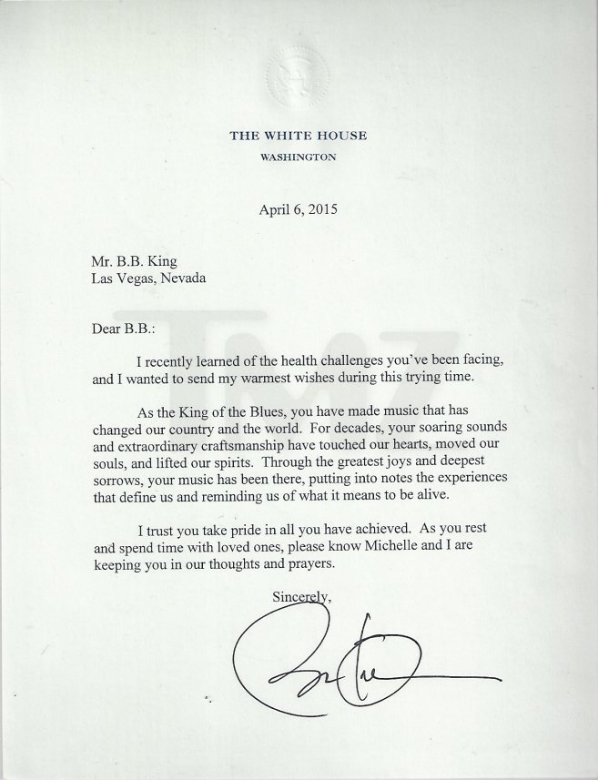 Письмо Барака Обамы к Би Би Кингу